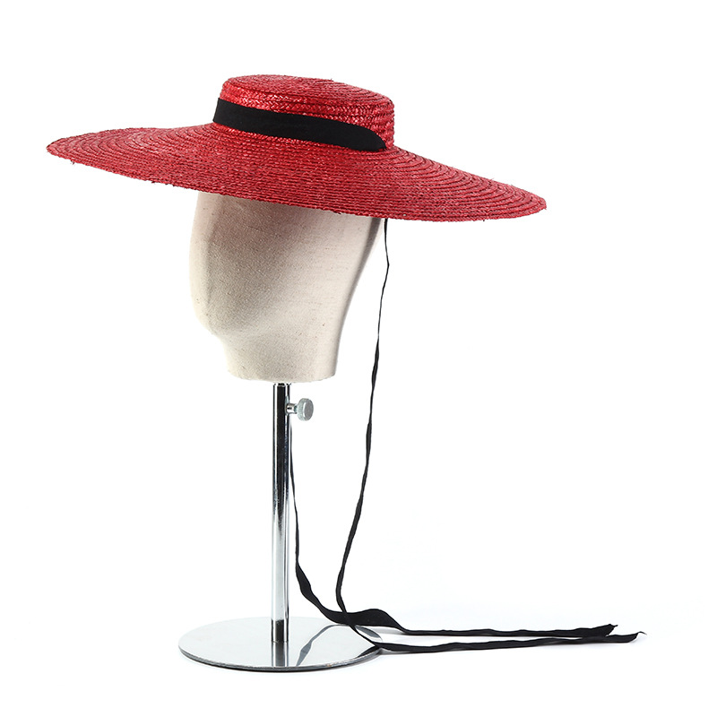 Bucket Hat Straw - 15cm 와이드 브림 밀짚 모자 여성용