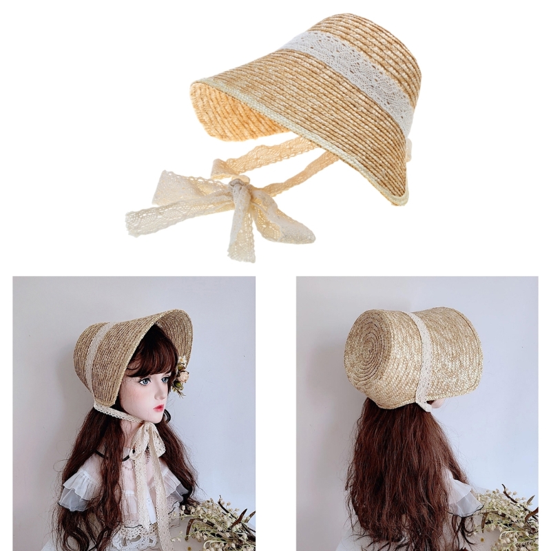 달콤한 소녀 태양 LolitaStyle SummerBe - Bucket Hat Straw 리뷰 및 가격