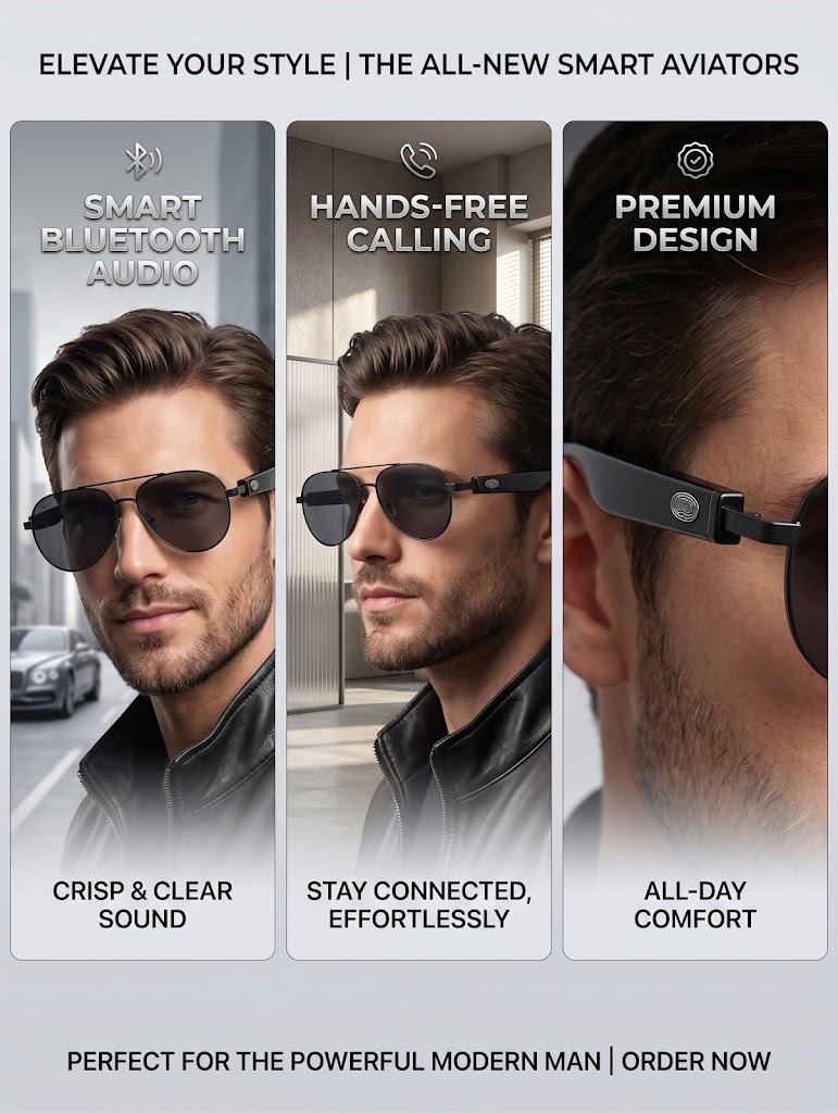블루투스 스마트 에비에이터 선글라스 남성용 편광 UV4 - Sunglasses Aviator Polarized 리뷰 및 가격