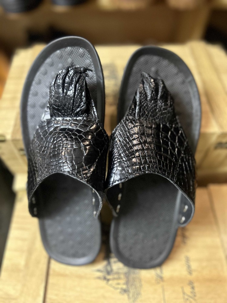 여름 신발 정품 가죽 남성 플립 플롭 패션 악어 가죽  - Flip Flop Leather Men 리뷰 및 가격