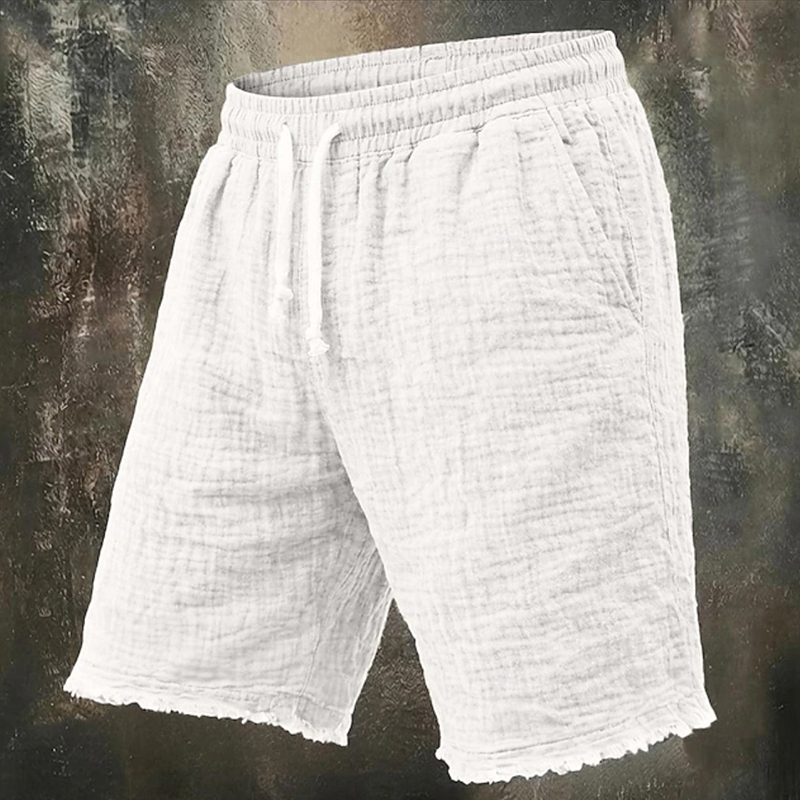 세련된 린넨 데미지 반바지 남성 데일리 레저 솔리드 컬 - Short Linen Drawstring 리뷰 및 가격