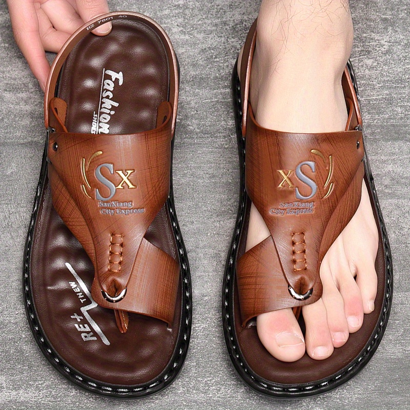 남성용 가죽 플립플랍 샌들 새로운 여름 캐주얼 비치 슈 - Flip Flop Leather Men 리뷰 및 가격