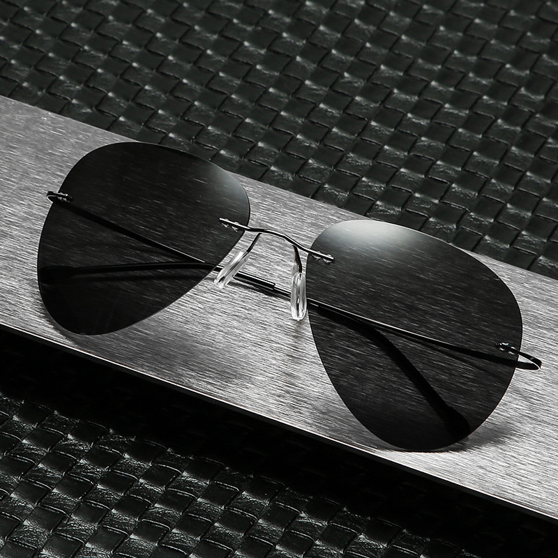 HDCRAFTER 티타늄 편광 선글라스, 무테 초경량  - Sunglasses Aviator Polarized 리뷰 및 가격