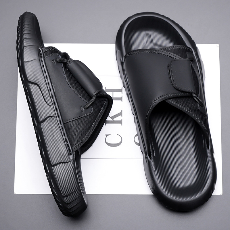 2026 여름 남성용 새 슬리퍼 솔리드 컬러 패션 가죽 - Flip Flop Leather Men 리뷰 및 가격