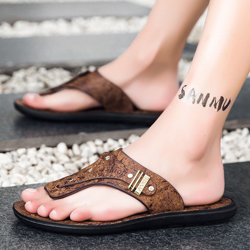 2026 신상 남성 플립플랍 천연 가죽 미끄럼 방지 밑 - Flip Flop Leather Men 리뷰 및 가격